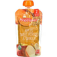 Детское пюре Happy Family Organics, Happy Baby, Organic Baby Food, Stage 2, Apples, Sweet Potatoes & Granola,