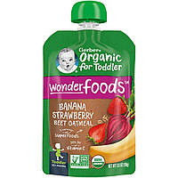Детское пюре Gerber, Organic Banana, Strawberry, Beet, Oatmeal, Toddler, 12+ Months, 3.5 oz (99 g) Доставка