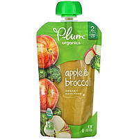 Детское пюре Plum Organics, Organic Baby Food, Stage 2, Apple & Broccoli, 4 oz (113 g) Доставка від 14 днів -