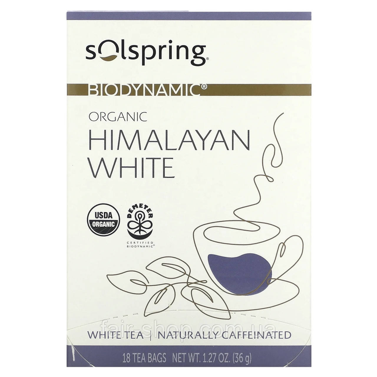 Білий чай Dr. Mercola, Solspring, Biodyanimic, Organic Himalayan White Tea, 18 Tea Bags, 1.27 oz (36 g), оригінал. Доставка з, фото 1