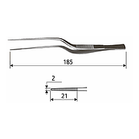 Пинцет анатомический Taylor 18,5 см, J-16-102, Пинцет медицинский анатомический, Пинцет медицинский (UAV)