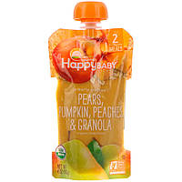 Детское пюре Happy Family Organics, Organic Baby Food, Stage 2, Clearly Crafted 6+ Months, Pears, Pumpkin,