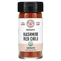 Мелений червоний перець Pure Indian Foods, Organic Kashmiri Red Chili, Ground, 2.1 oz (59 g), оригінал. Доставка від 14 днів