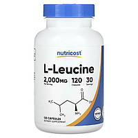 L-лейцин Nutricost, L-Leucine, 500 mg, 120 Capsules Доставка від 14 днів - Оригинал