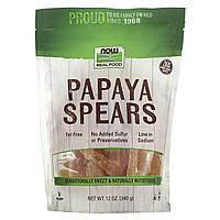 NOW Foods, Real Food, Papaya Spears, 12 oz (340 g), оригінал. Доставка від 14 днів