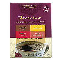 Травяной чай Teeccino, Roasted Herbal Tea Sampler, 4 Flavors, Caffeine Free, 12 Tea Bags, 2.54 oz (72 g)