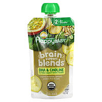Детское пюре Happy Family Organics, Happy Baby, Brain Support Mixeds, 6 месяцев, органические бананы, шпинат,