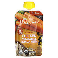 Детское пюре Happy Family Organics, Happy Baby, 7+ Months, Organic Chicken, Vegetable & Quinoa Fiesta, 3.5 oz