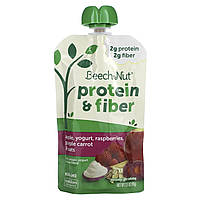 Детское пюре Beech-Nut, Fruit, Veggie, Yogurt & Grain Blend, Protein & Fiber, 12+ Months, Apple, Yogurt,