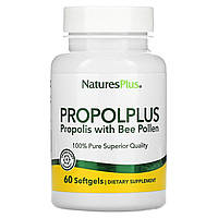 Прополис NaturesPlus, Propolplus, Propolis w/Bee Pollen, 60 Softgels Доставка від 14 днів - Оригинал