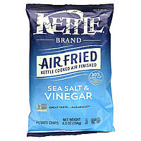 Чипсы Kettle Foods, Air Fried Potato Chips, Sea Salt & Vinegar, 6.5 oz (184 g) Доставка від 14 днів - Оригинал