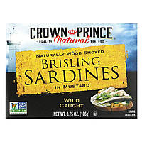 Сардины Crown Prince Natural, Brisling Sardines, In Mustard, 3.75 oz (106 g) Доставка від 14 днів - Оригинал