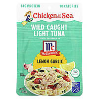 Тунец Chicken of the Sea, Wild Caught Light Tuna, Lemon Garlic, 2.5 oz (70 g) Доставка від 14 днів - Оригинал