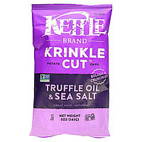 Чипсы Kettle Foods, Krinkle Cut, Potato Chips, Truffle Oil & Sea Salt, 5 oz (141 g) Доставка від 14 днів -