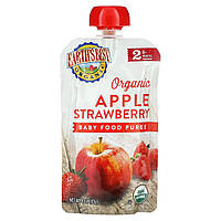 Детское пюре Earth's Best, Organic Baby Food Puree, 6+ Months, Apple Strawberry, 4 oz (113 g) Доставка від 14