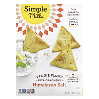 Крекеры Simple Mills, Veggie Flour Pita Crackers, Himalayan Salt, 4.25 oz (120 g) Доставка від 14 днів -