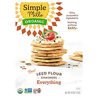 Крекеры Simple Mills, Organic Seed Flour Crackers, Everything, 4.25 oz (120 g) Доставка від 14 днів - Оригинал
