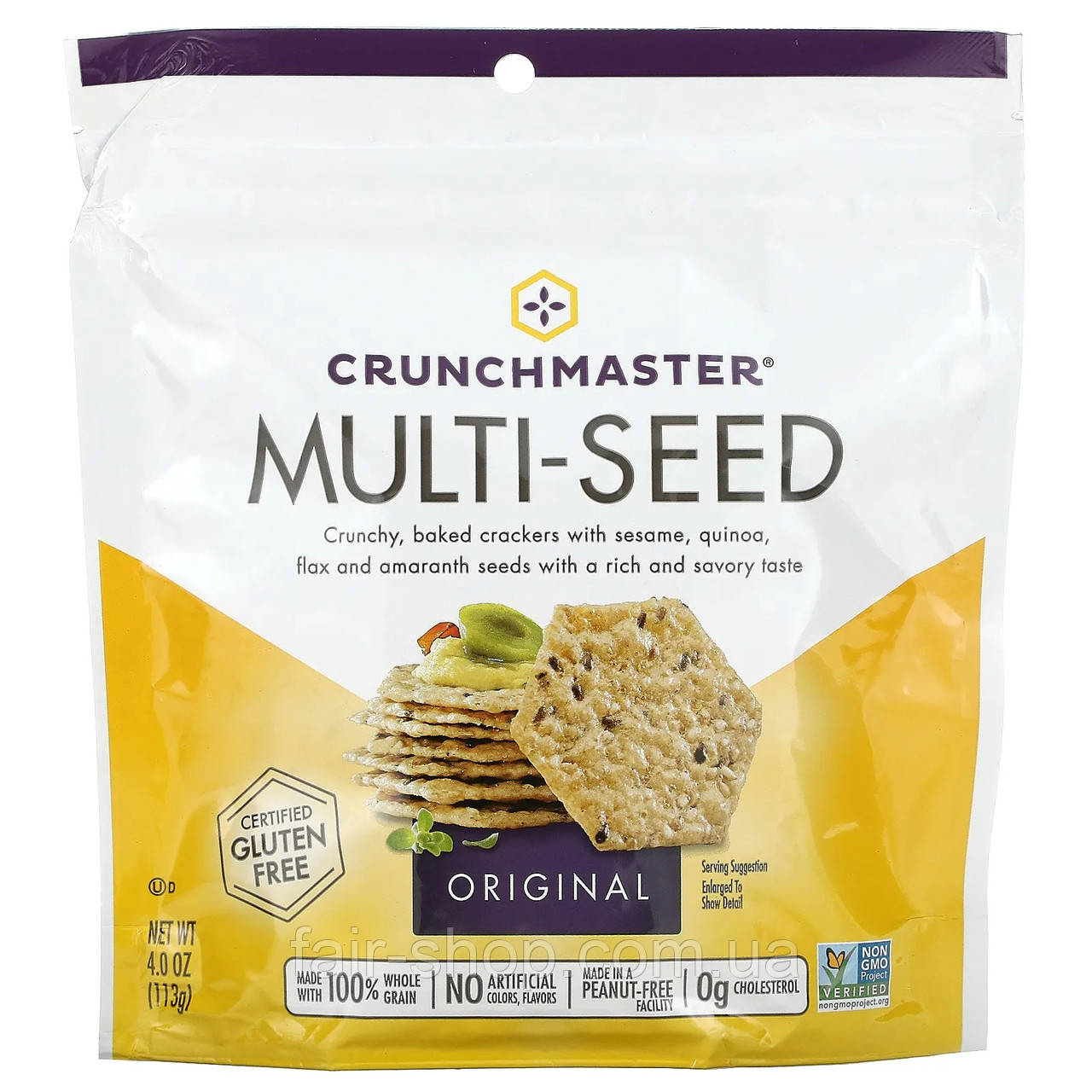 Крекери Crunchmaster, Multi-Seed Crackers, Original, 4 oz (113 g), оригінал. Доставка з США/ЄС протягом 14 днів, фото 1