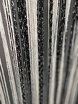 Тюль Нитка з люверсом, висота 3м, колір - чорно-біла., фото 2