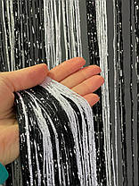 Тюль Нитка з люверсом, висота 3м, колір - чорно-біла., фото 4