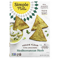 Крекеры Simple Mills, Veggie Flour Pita Crackers, Mediterranean Herb, 4.25 oz (120 g) Доставка від 14 днів -