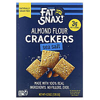 Крекеры Fat Snax, крекеры миндаля, оригинальная морская соль, 4,25 унции (120,5 г) Доставка від 14 днів -