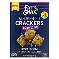 Крекеры Fat Snax, Almond Flour Crackers, Everything, 4.25 oz (120.5 g) Доставка від 14 днів - Оригинал