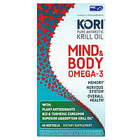 Масло криля Kori, Pure Atlantic Krill Oil, Mind & Body Omega-3, 60 Softgels Доставка від 14 днів - Оригинал