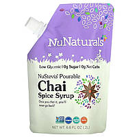 Мед NuNaturals, NuStevia Pourable Chai Spice Syrup, 6.6 fl oz, (0.2 l) Доставка від 14 днів - Оригинал