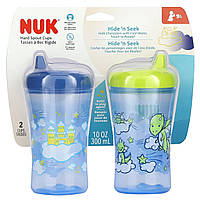 NUK, Hide 'n Seek, Hard Spout Cups, 9+ Months, Blue, 2 Cups, 10 oz (300 ml) Each Доставка від 14 днів -