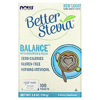 Мед NOW Foods, Better Stevia, Balance with Chromium & Inulin, 100 Packets, (1.1 g) Each Доставка від 14 днів -