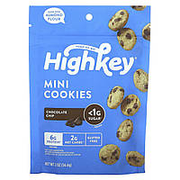 Печиво HighKey, Mini Cookies, Chocolate Chip, 2 oz (56.6 g), оригінал. Доставка від 14 днів