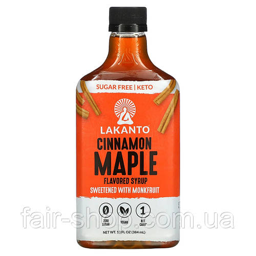 Кленовый сироп Lakanto, Cinnamon Maple Syrop, 13 унций (384 мл ...