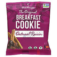 Печенье Erin Baker's, The Original Breakfast Cookie, Oatmeal Raisin, 3 oz (85 g) Доставка від 14 днів -