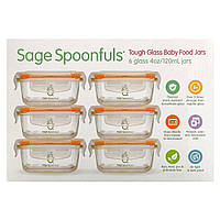 Sage Spoonfuls, Tough Glass Tubs, 6 Pack, 4 oz (120 ml) Each Доставка від 14 днів - Оригинал