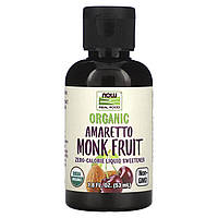 Архат NOW Foods, Organic Amaretto Monk Fruit, Zero-Calorie Liquid Sweetener, 1.8 fl oz (53 ml) Доставка від 14