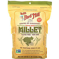 Зерно Bob&#x27;s Red Mill, Millet, Whole Grain, Gluten Free, 28 oz (794 g), оригінал. Доставка від 14 днів