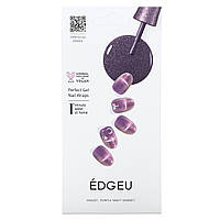 Корейская декоративная косметика Edgeu, Perfect Gel Nail Wraps, ENA321, Purple Night Magnet, 16 Piece Strips