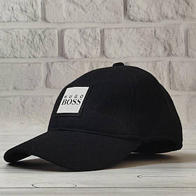 Чоловіча тепла кашемірова зимова чорна бейсболка