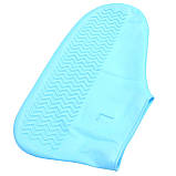 Гумові бахіли Supretto на взуття від дощу, блакитні змійка L (5334), фото 4