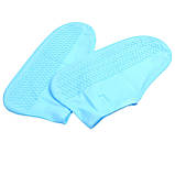 Гумові бахіли Supretto на взуття від дощу, блакитні змійка L (5334), фото 3