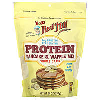 Смесь для блинов Bob's Red Mill, Protein Pancake & Waffle Mix, Whole Grain, 14 oz (397 g) Доставка від 14 днів