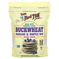 Смесь для блинов Bob's Red Mill, Buckwheat Pancake & Waffle Mix, Whole Grain, 1 lb 8 oz (680 g) Доставка від