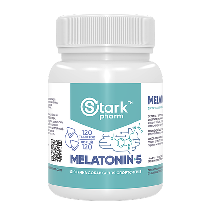 Melatonin 5 мг Stark Pharm (для гарного сну) — 120 табл, фото 1