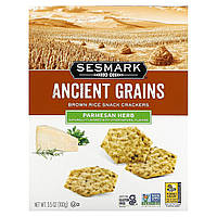 Крекери Sesmark, Brown Rice Snack Crackers, Parmesan Herb, 3.5 oz (100 g), оригінал. Доставка від 14 днів