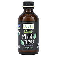 Экстракт Frontier Co-op, Organic Mint Flavor, Non-Alcoholic, 2 fl oz (59 ml) Доставка від 14 днів - Оригинал