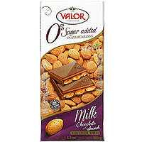 Шоколад Valor, 0% Sugar Added, Milk Chocolate with Almonds, 5.3 oz (150 g) Доставка від 14 днів - Оригинал