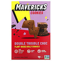 Печенье Mavericks, Plant-Based Bolt Cookies, Double Trouble Choc, 7.04 oz (200 g) Доставка від 14 днів -