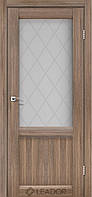 Двери межкомнатные Леадор/ Leador Laura LR-01 - Серое дерево (со стеклом сатин c рисунком)