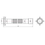 Гнучка труба Lidz (WHI) 60 01 G002 00 з накидний гайкою 1 1/2" довжина 600 мм, фото 2